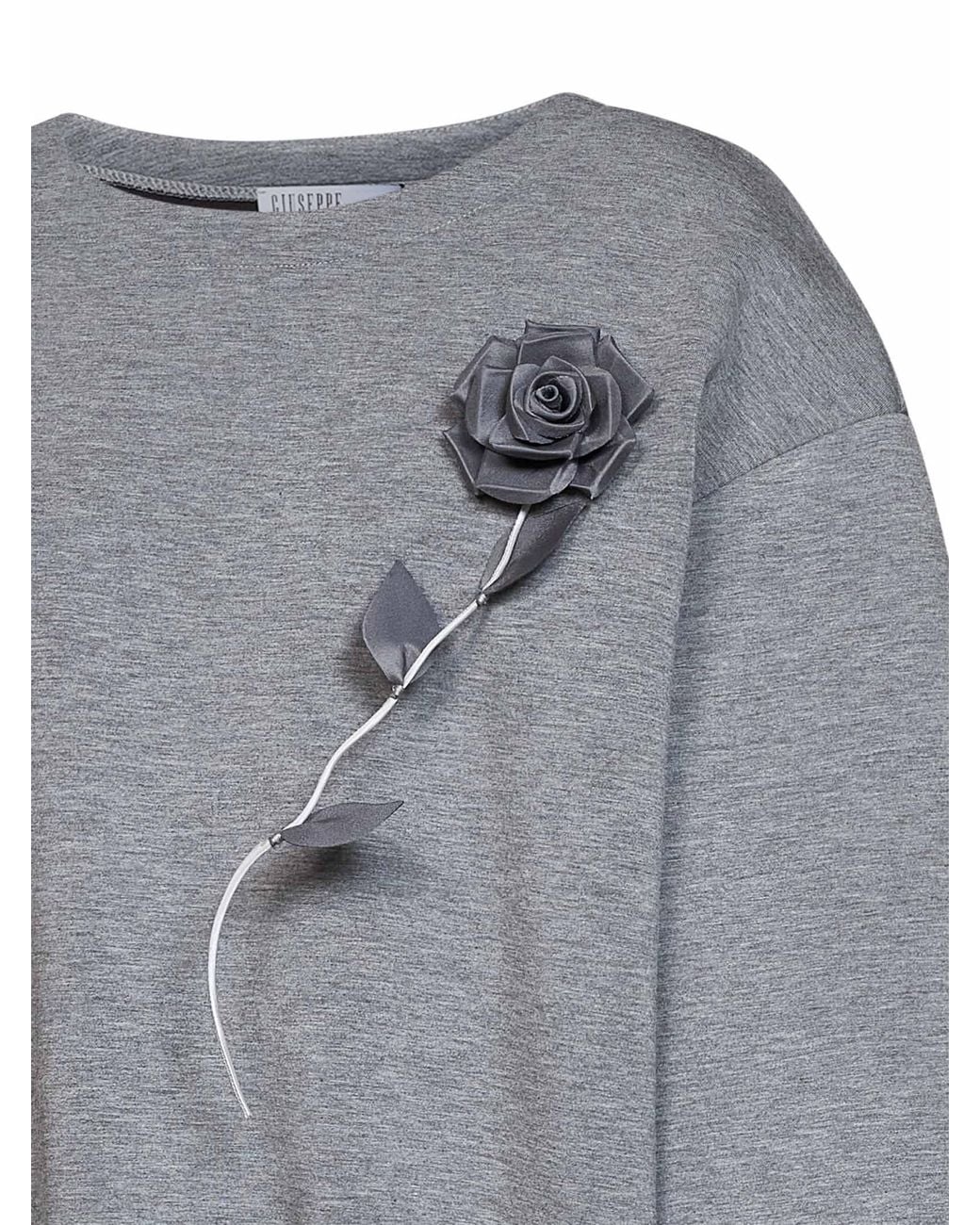 GIUSEPPE DI MORABITO Gray 3D Rose Detail Sweatshirt
