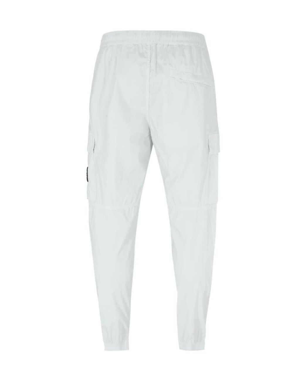 Stone Island White Logo Cargo Track Pants for men