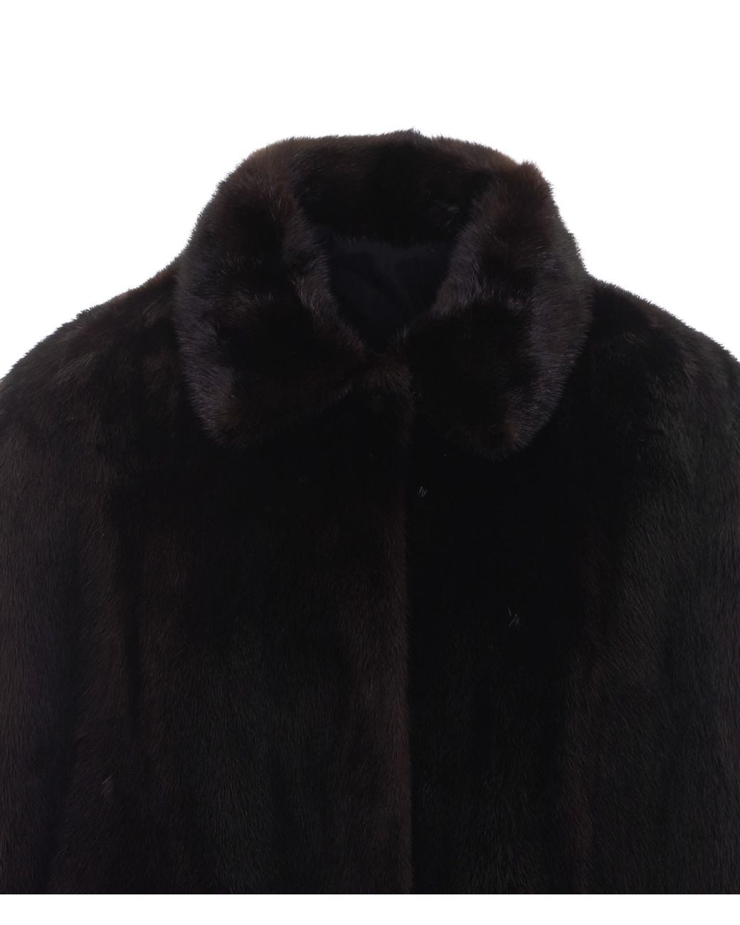 Yves Salomon Black Button-Front Coat