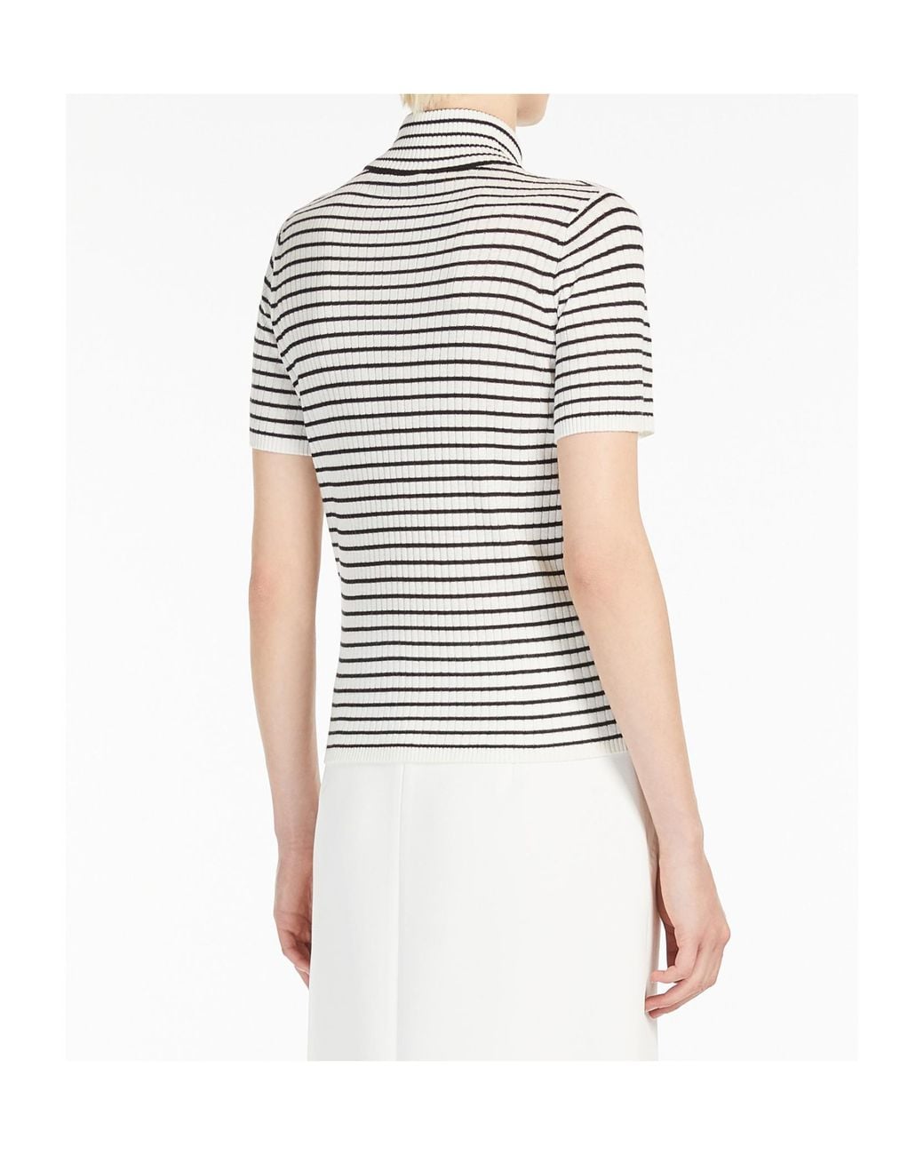 Max Mara Multicolor Studio Striped Turtleneck Knit Top