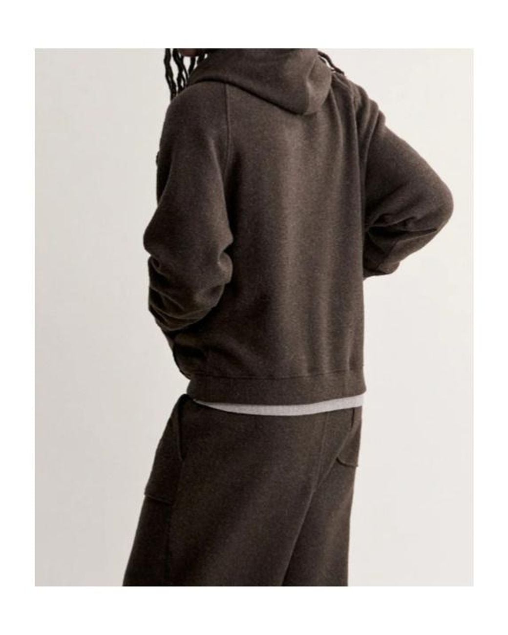 Maison Kitsuné Brown Wool Blend Fleece Comfort Hoodie for men