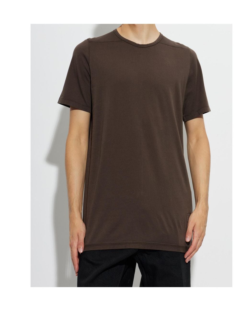 Rick Owens Brown Central-Seam Short-Sleeve T-Shirt for men