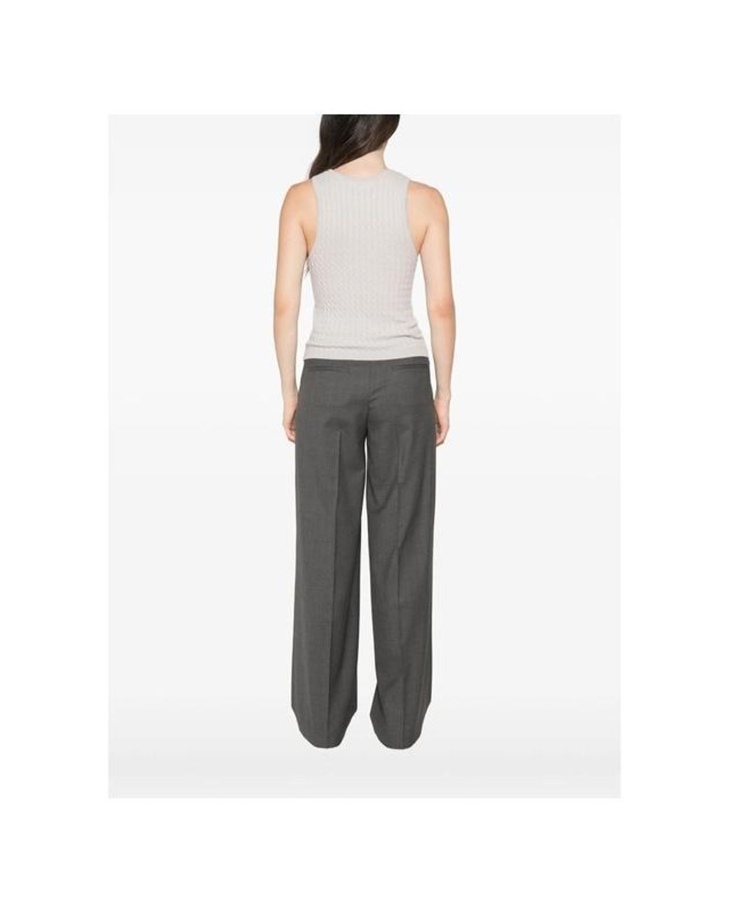 Lisa Yang White Crew-Neck Knit Vest