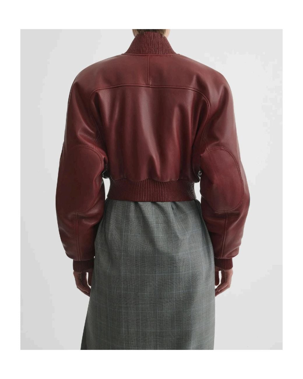 Phoebe Philo Red Zip-Front Leather Bomber Jacket