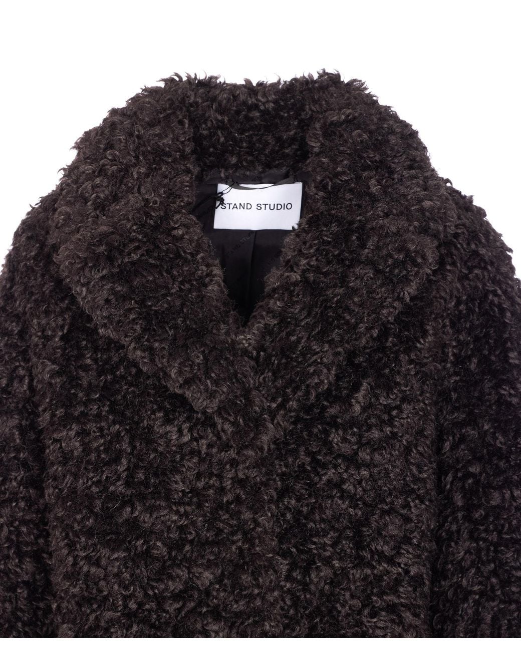Stand Studio Black Camille Cocoon Long Sleeved Coat