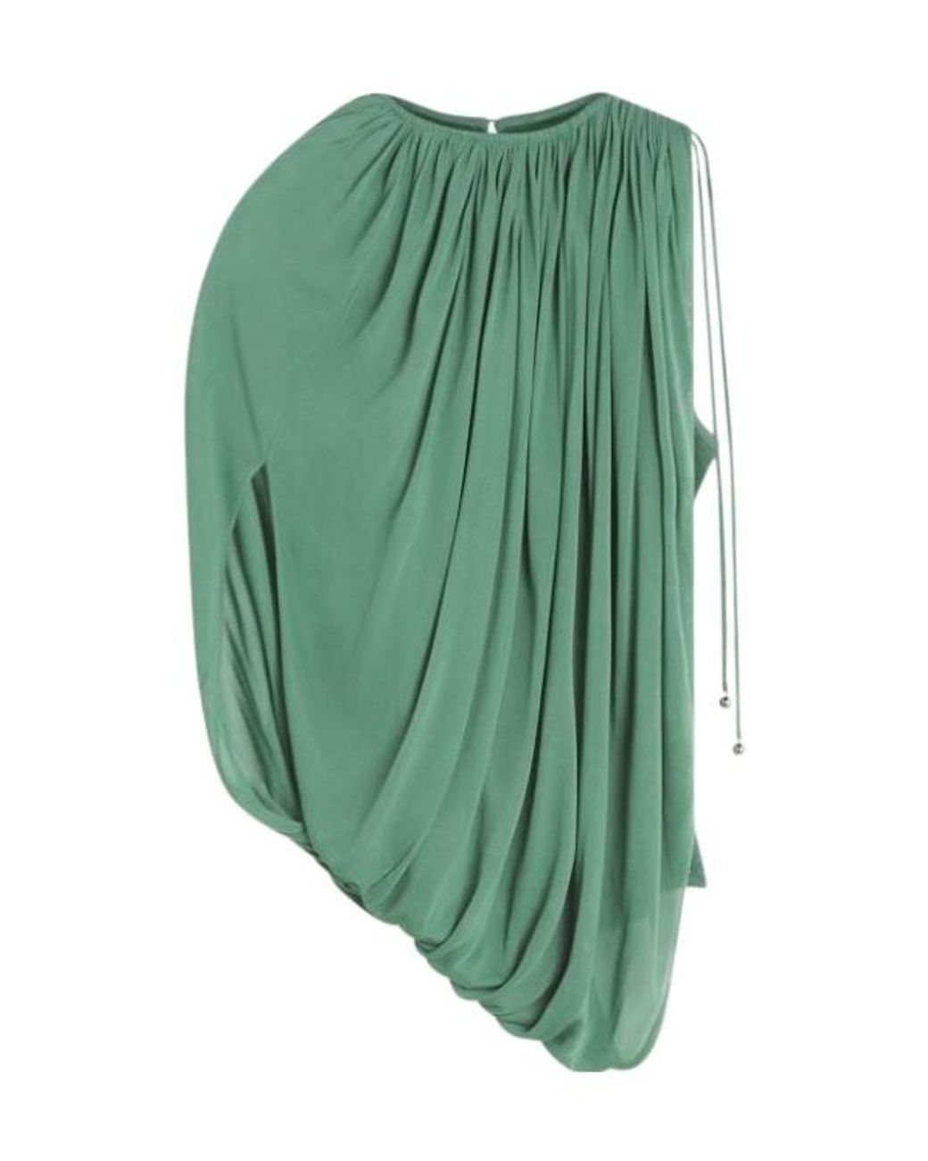 Lanvin Green Draped Jersey Top