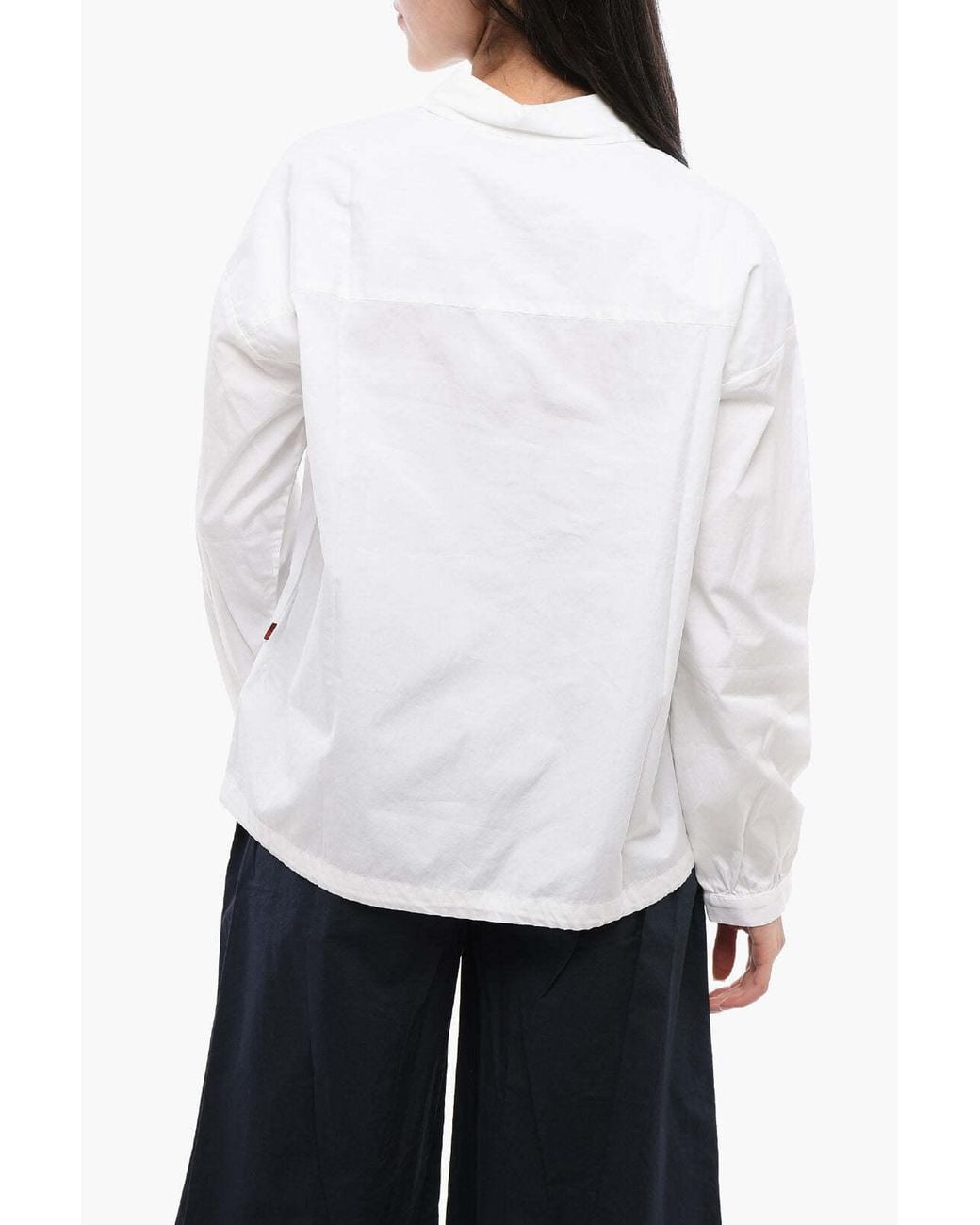 Woolrich White Drawstring-Hem Blouse