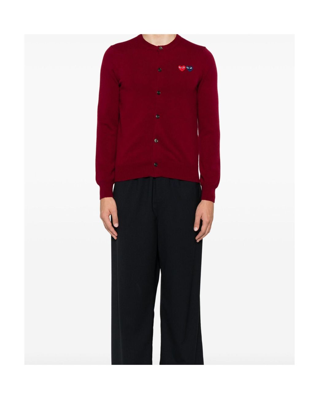 COMME DES GARÇONS PLAY Red Comme Des Garçons Play Crewneck Knitted Cardigan
