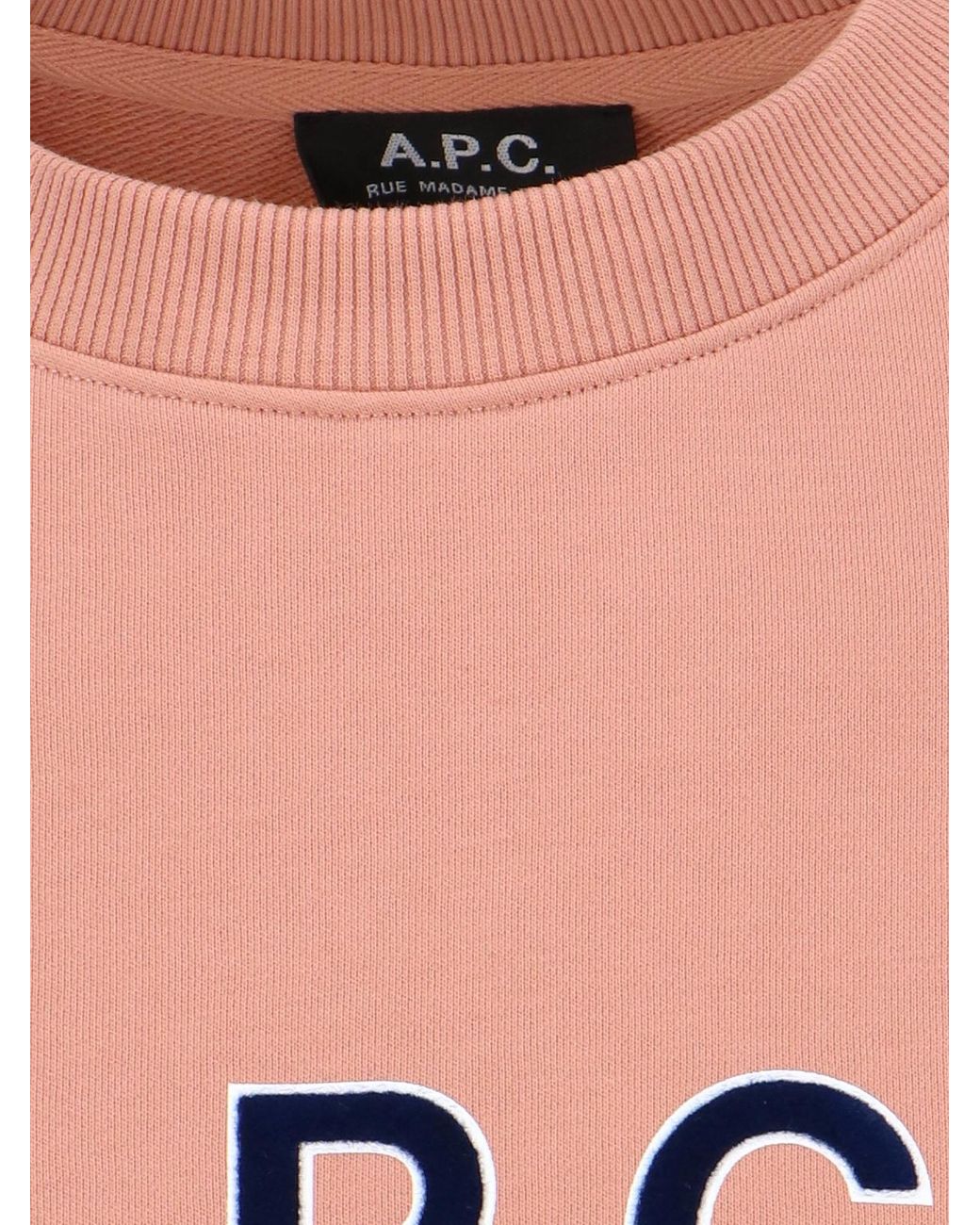 A.P.C. Pink Madame Logo Printed Crewneck Sweatshirt for men