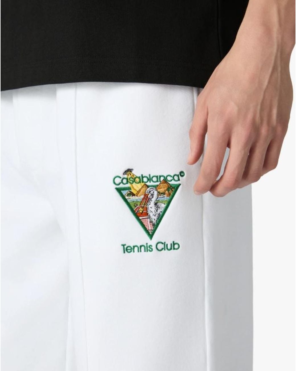 Casablanca White Tennis Club Logo Pants for men