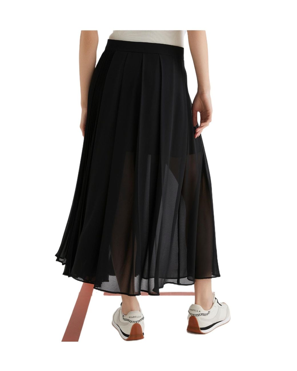 Marella Black Pleated Skirt