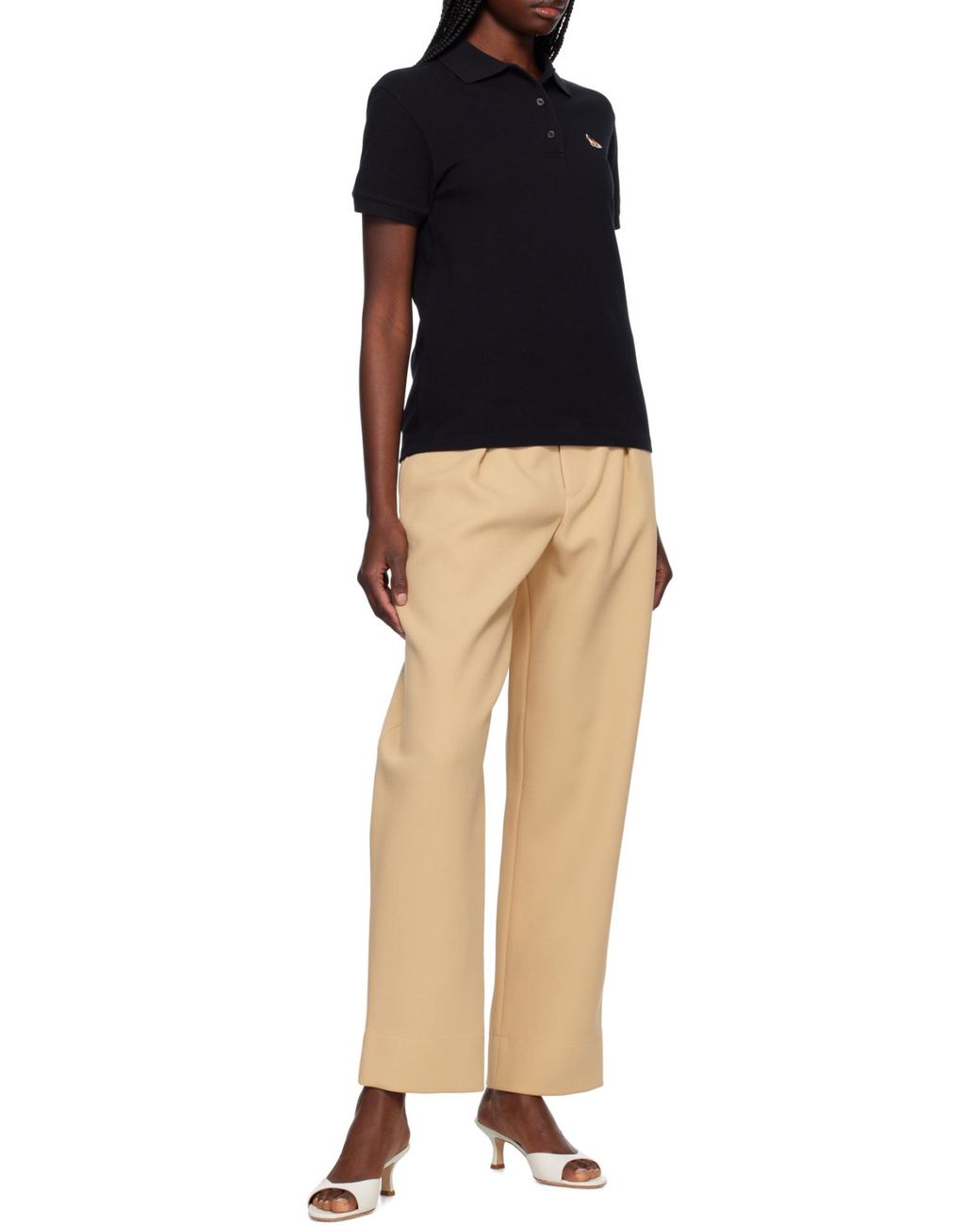 Maison Kitsuné Black Maison Kitsuné Baby Fox Patch Polo Shirt