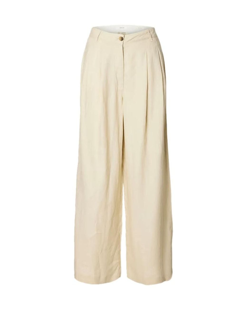 SELECTED Natural Casual Pants With Belt Loops