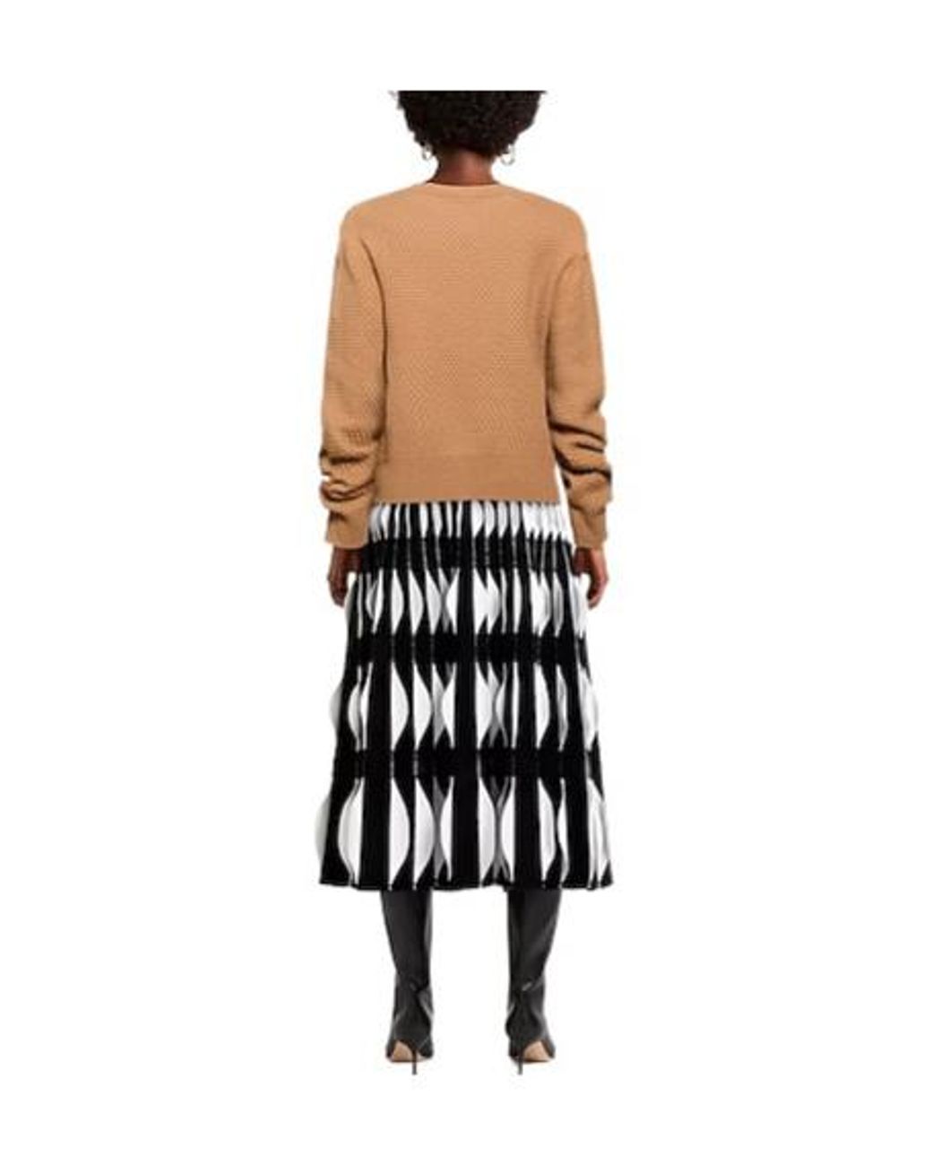 Max Mara Brown Solid Wool Knit Sweater