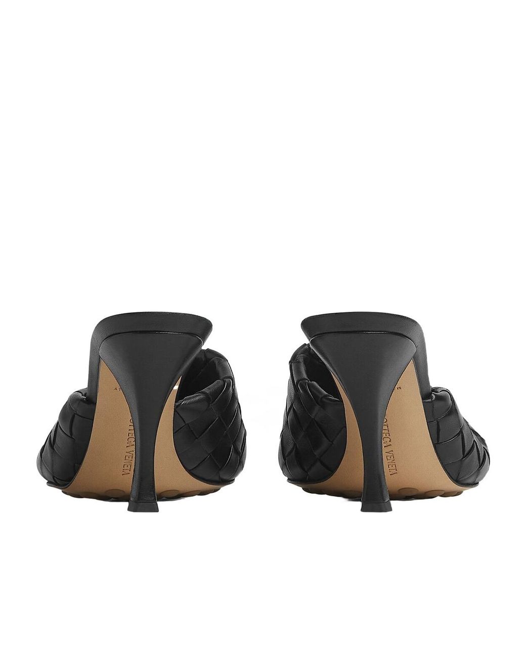 Bottega Veneta Black Leather Intrecciato Blink Mules 80