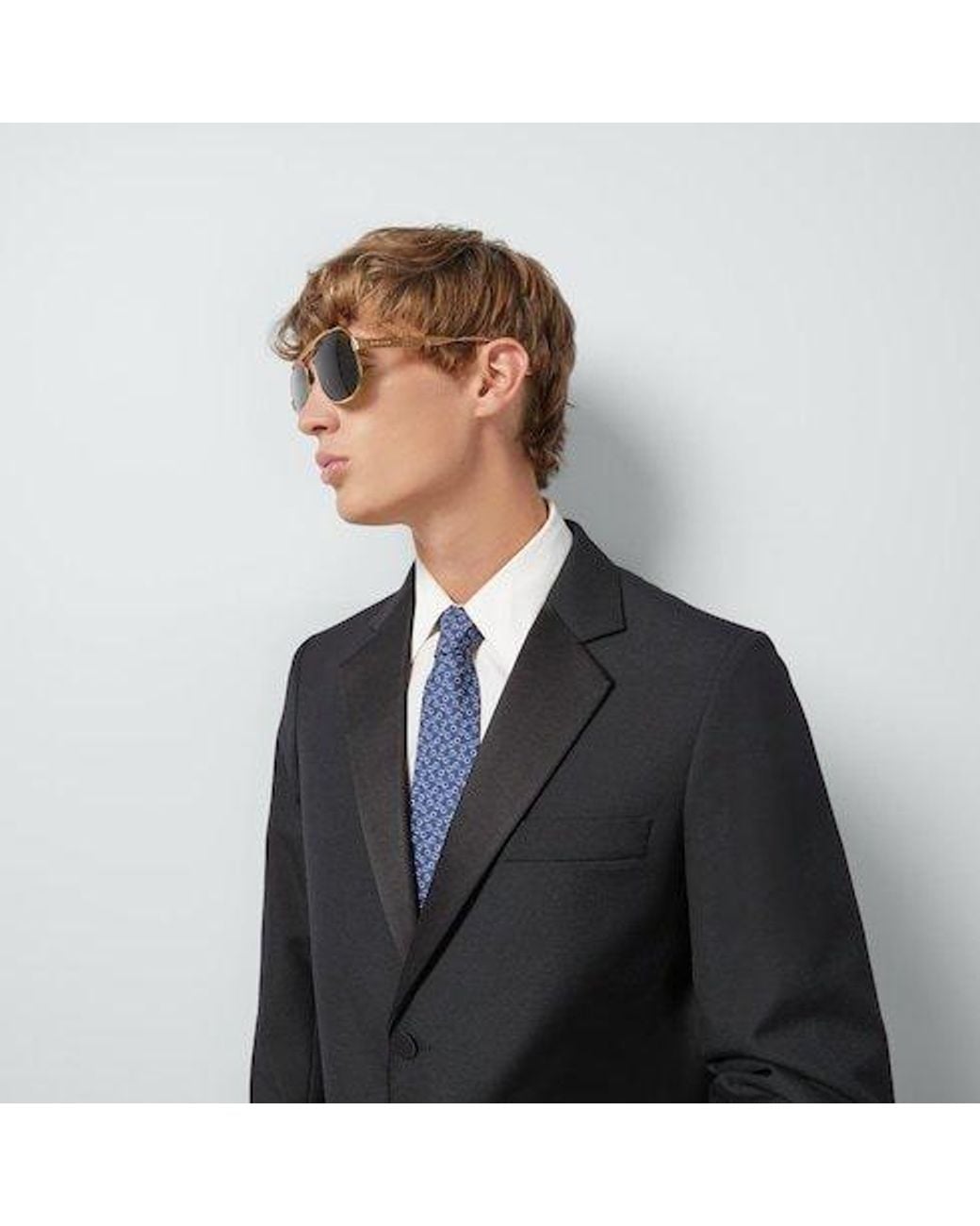 Gucci Blue Interlocking G Silk Tie for men