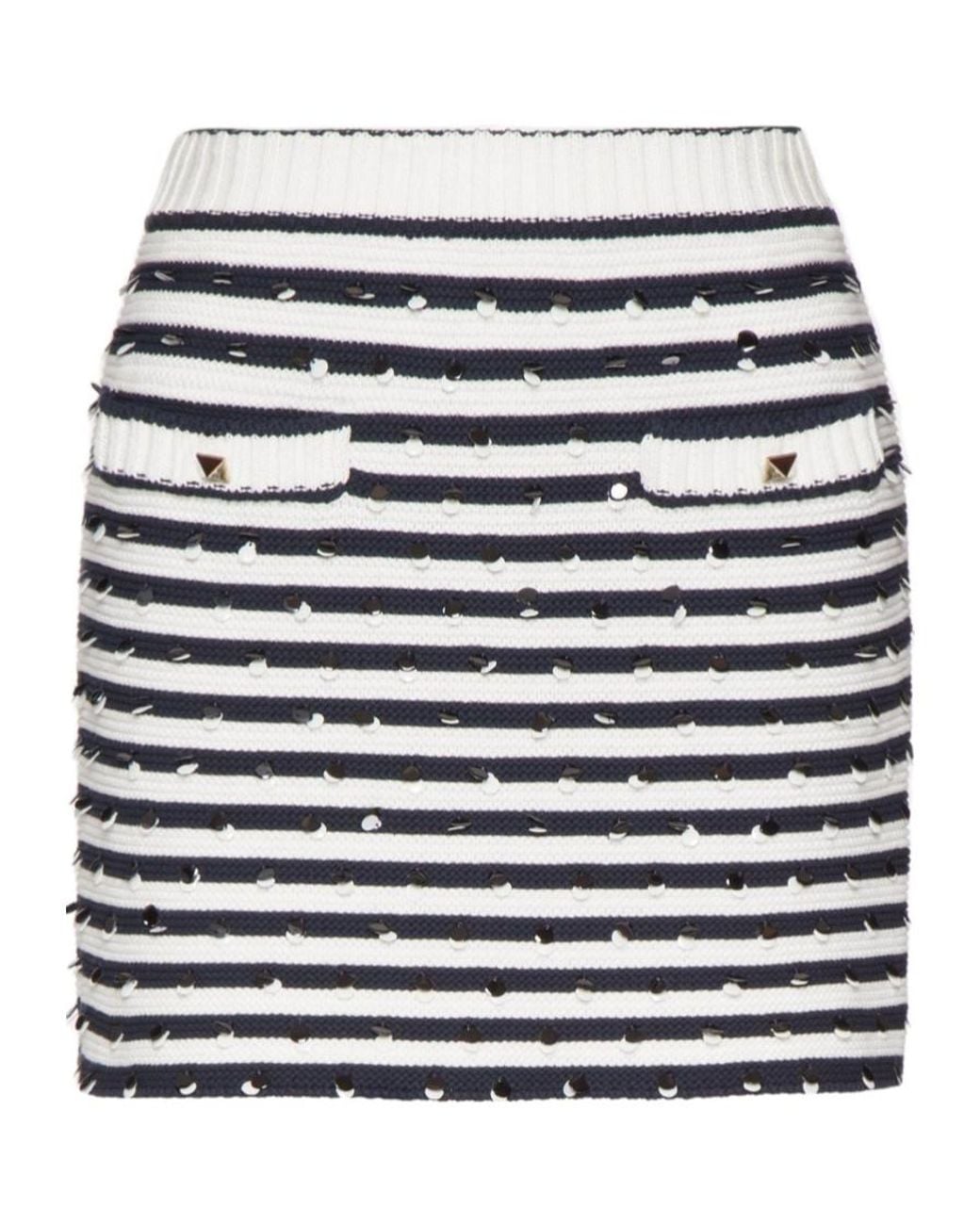 Valentino Blue Patterned Skirt