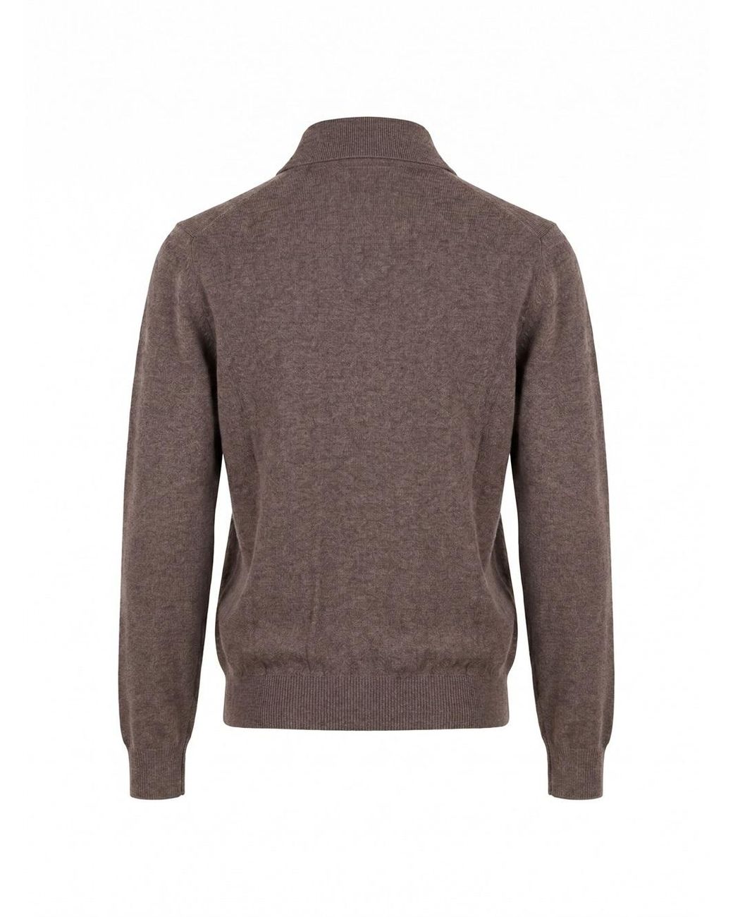 Brunello Cucinelli Brown Long-Sleeved Knitted Polo Shirt for men