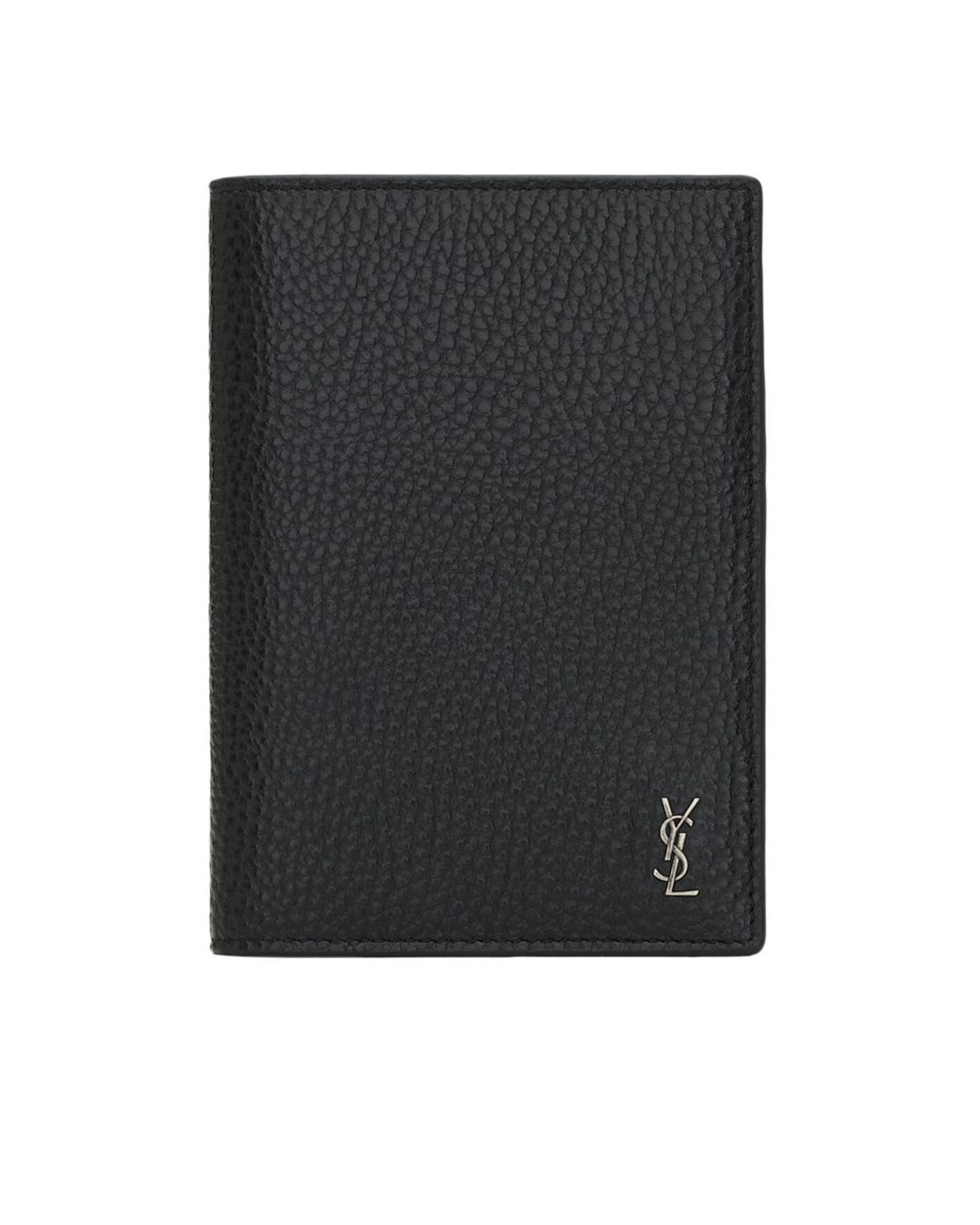 Saint Laurent Black Tiny Cassandre Passport Case for men