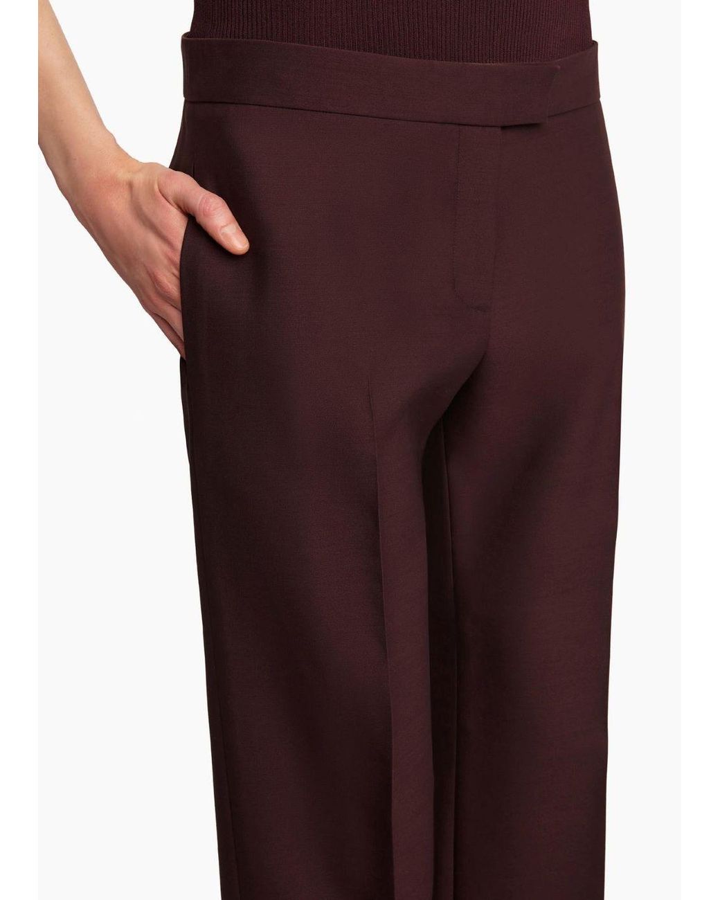 Khaite Purple Callen Pleated-Front Trousers