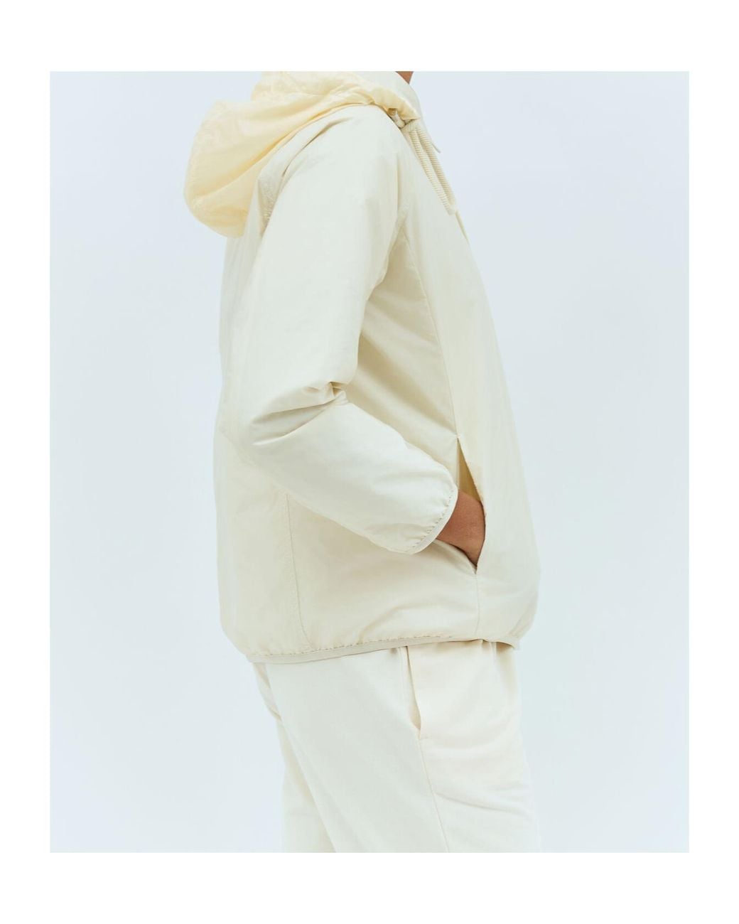 Moncler White Logo Patch Hooded Jacket