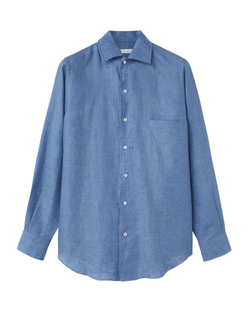 Loro Piana Blue André Buttoned Shirt for men