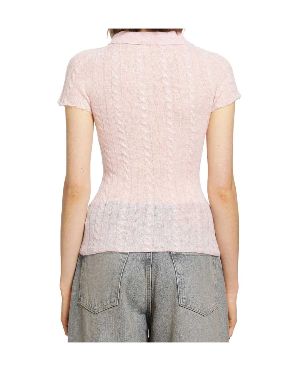 Haikure Blue Laurie Cable-Knit Polo Shirt