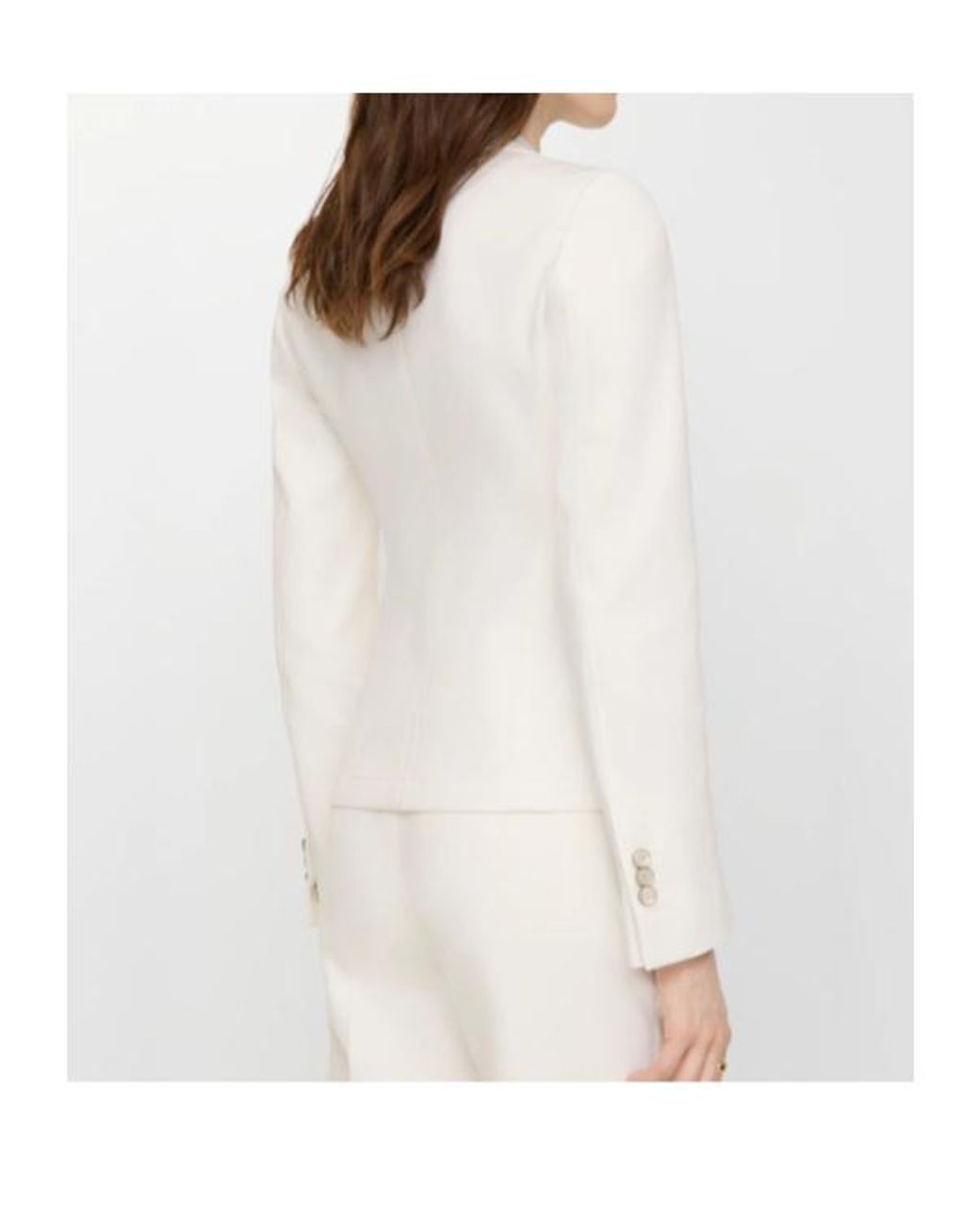 Burberry White Cotton Tailored Jacket