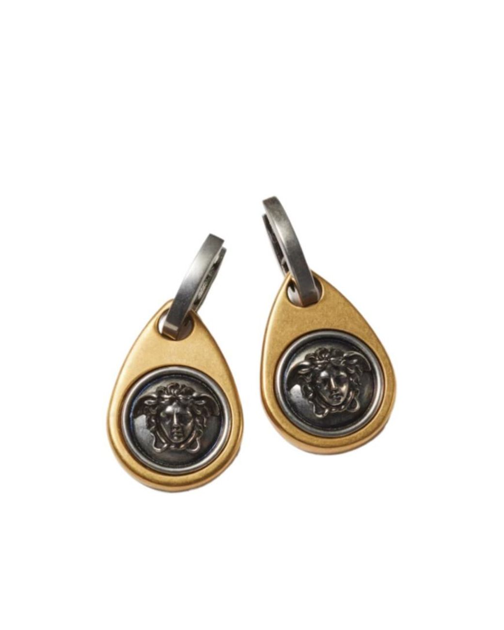 Versace Multicolor Medusa Drop Earrings for men