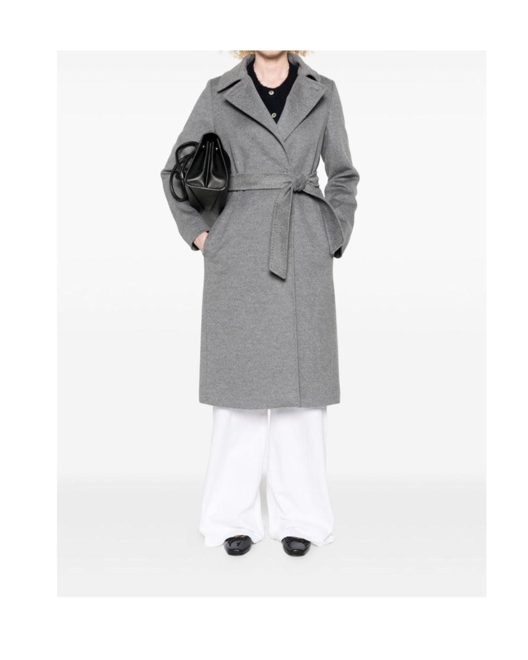 Max Mara Gray Studio Bcollag Belted Coat