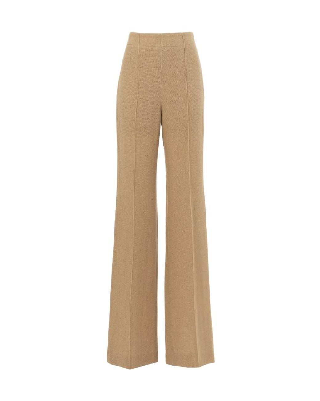 Chloé Natural Wide-Legged Wool Casual Trousers
