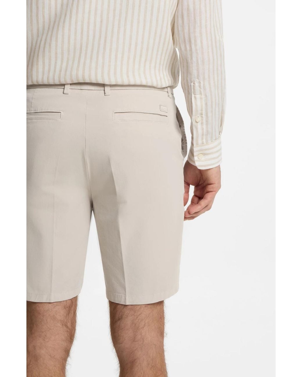 Boss White Buttoned Shorts for men