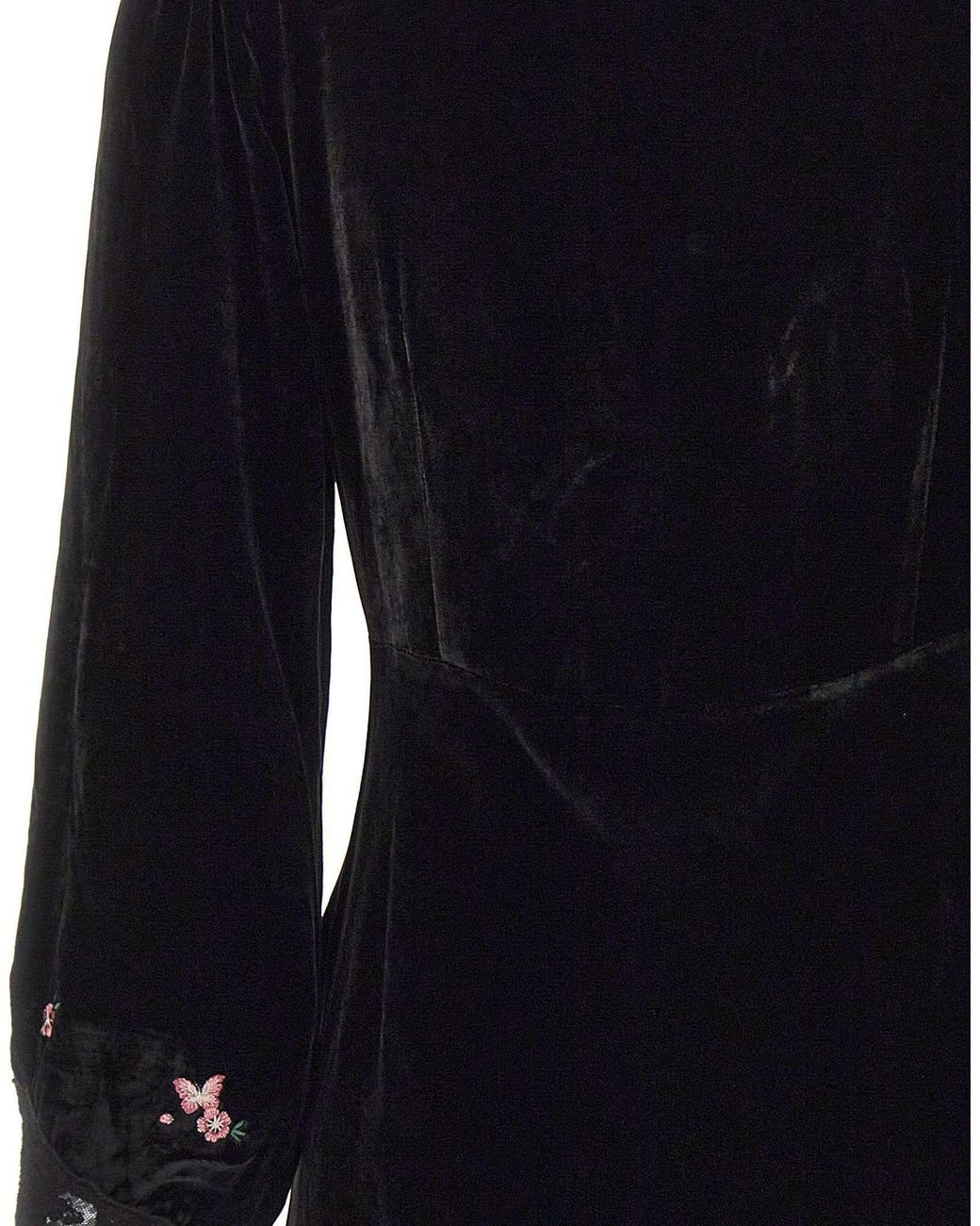Rixo Black Long-Sleeved Dress