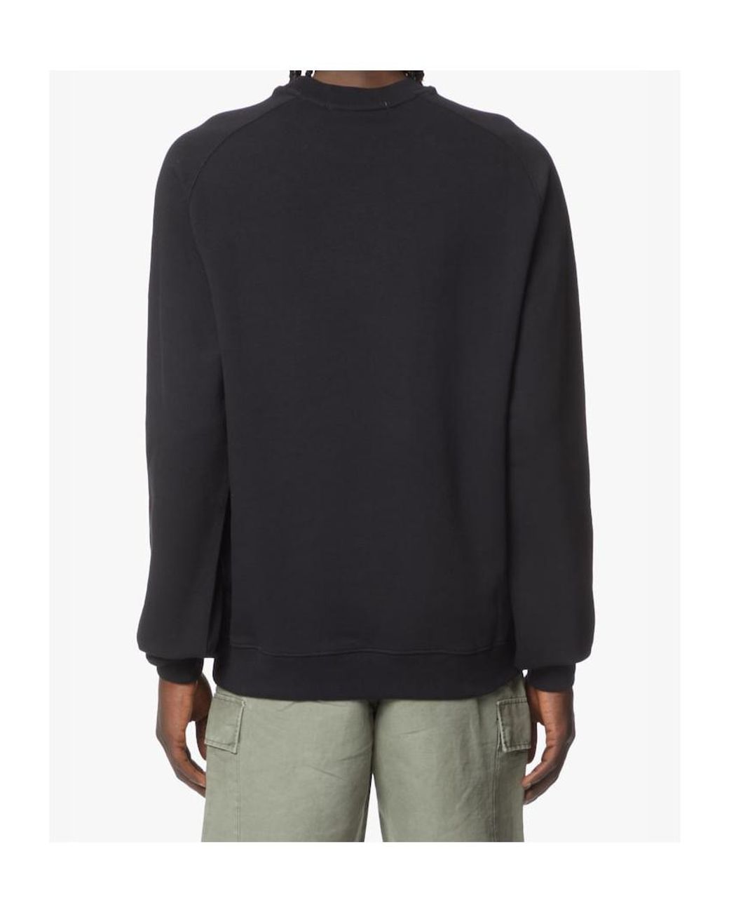 MSGM Black Logo Printed Crewneck Sweatshirt for men