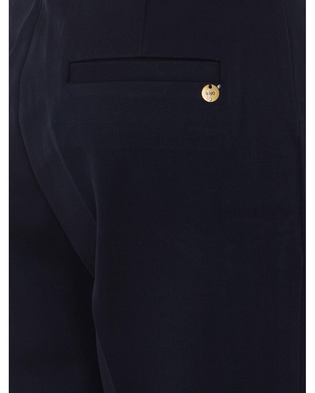 Liu Jo Blue Button-Detail Flared Pants