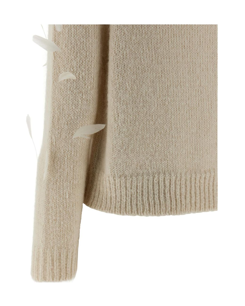 Jil Sander Natural Feather Embellished Jumper