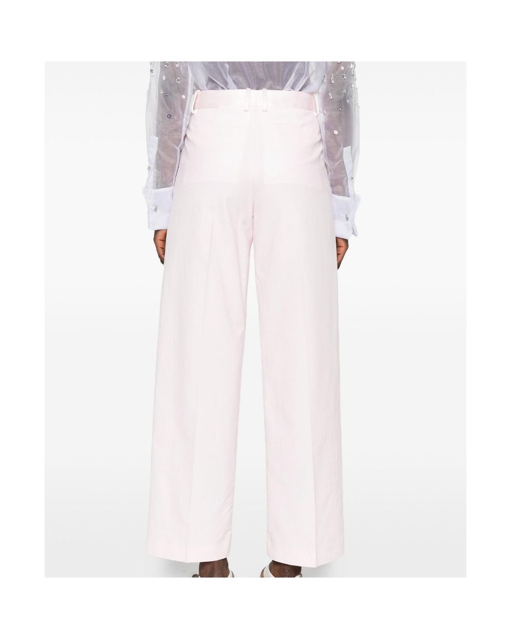 Forte_forte Pink Casual Trousers With Belt Loops