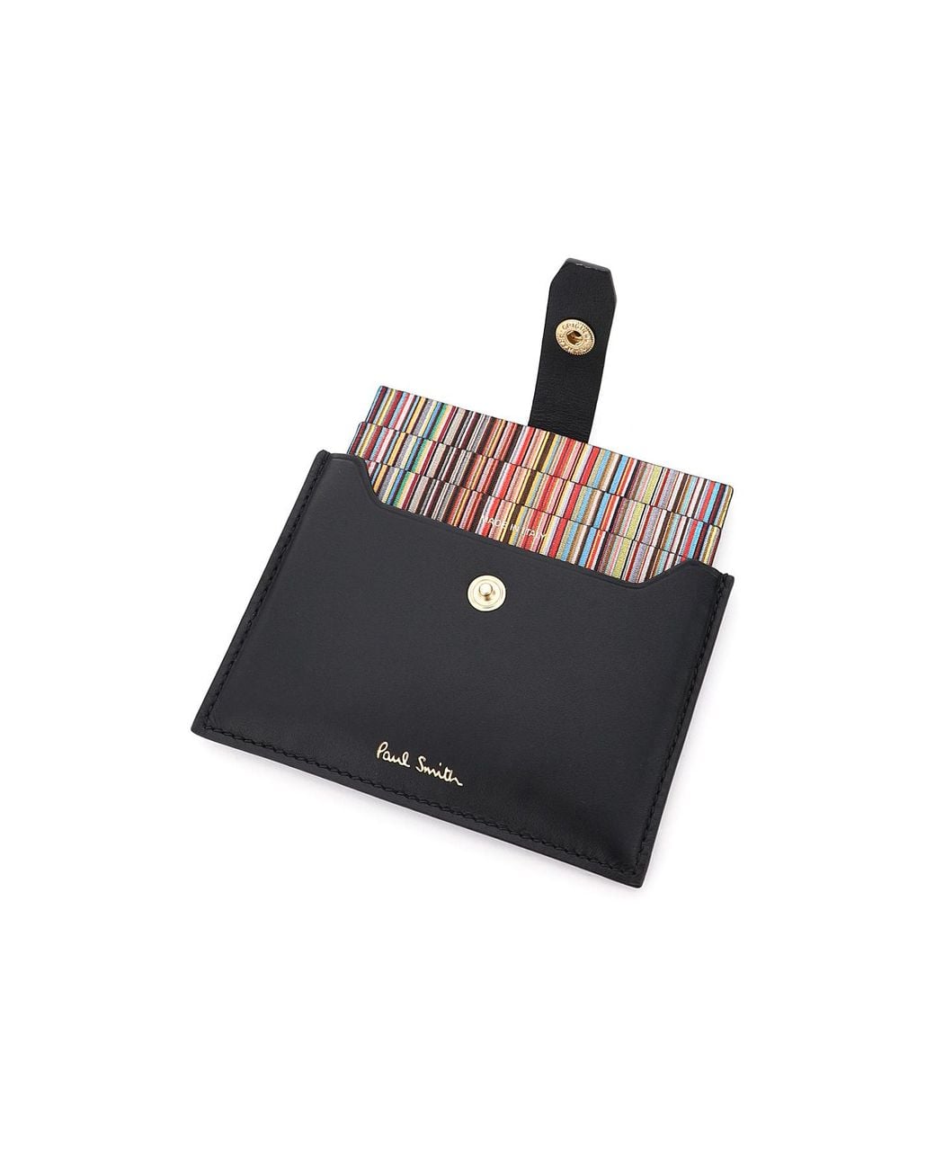 Paul Smith Black Signature Stripe Logo Printed Cardholder for men