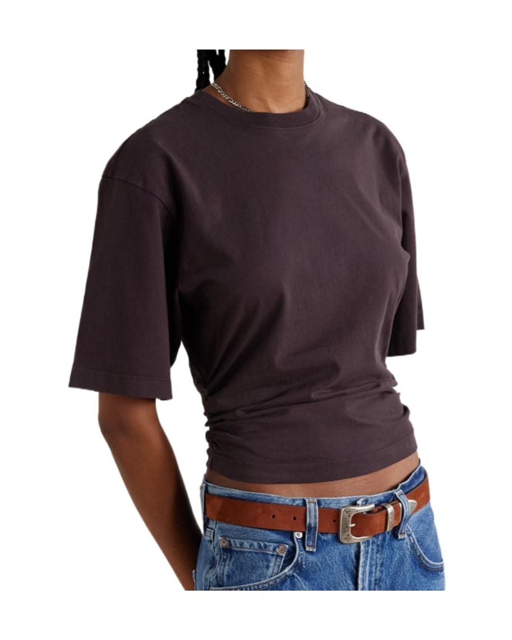 Agolde Purple Shari Ruched T-Shirt