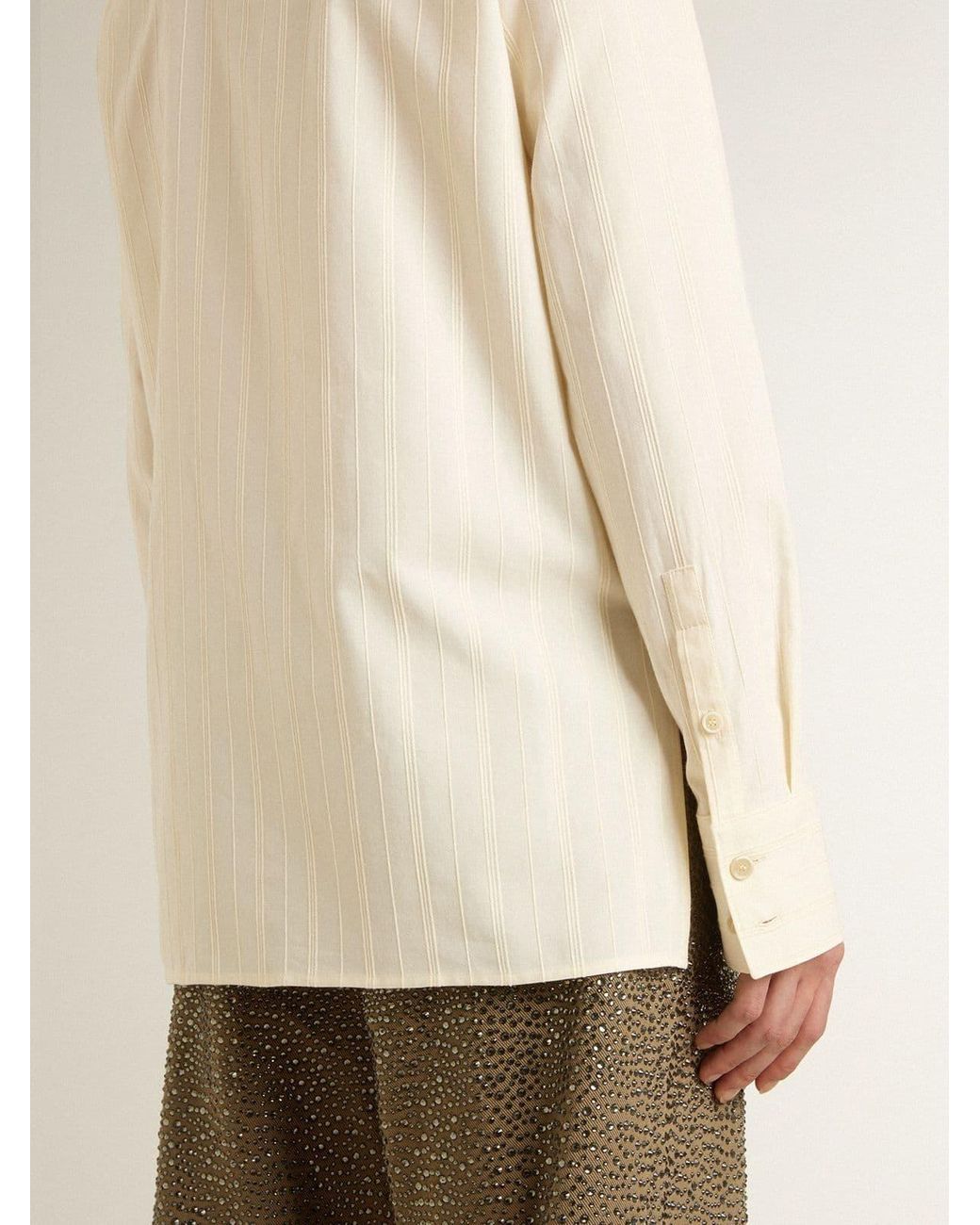 Golden Goose Deluxe Brand Natural Floral Embroidered Shirt