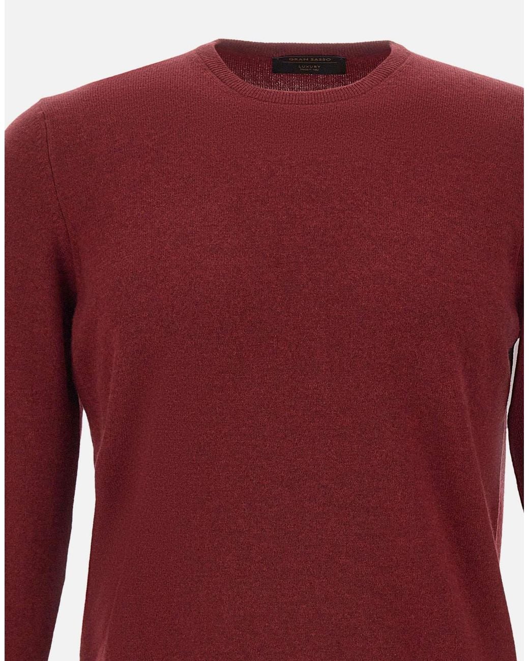 Gran Sasso Red Long Sleeved Crewneck Knitted Jumper for men