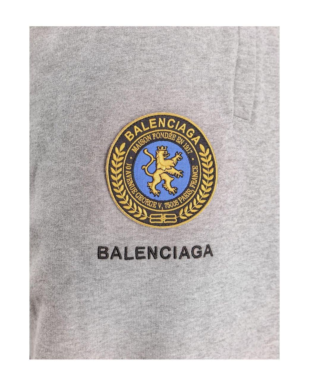 Balenciaga Gray Logo Embroidered Drawstring-Waist Pants for men