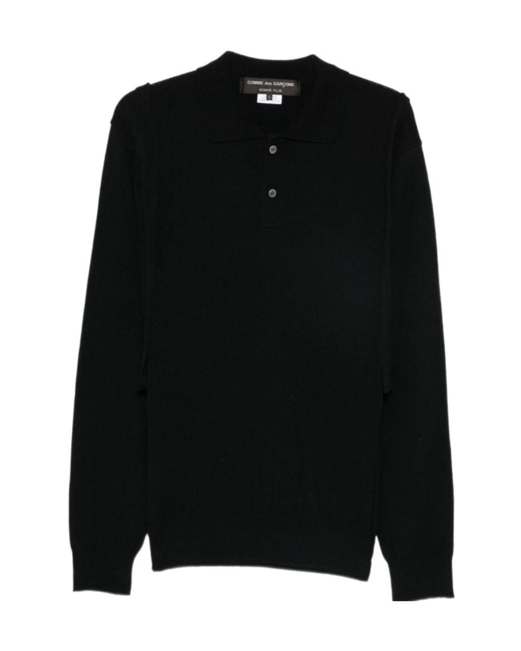 Comme des Garçons Black Long-Sleeve Knitted Polo Shirt for men