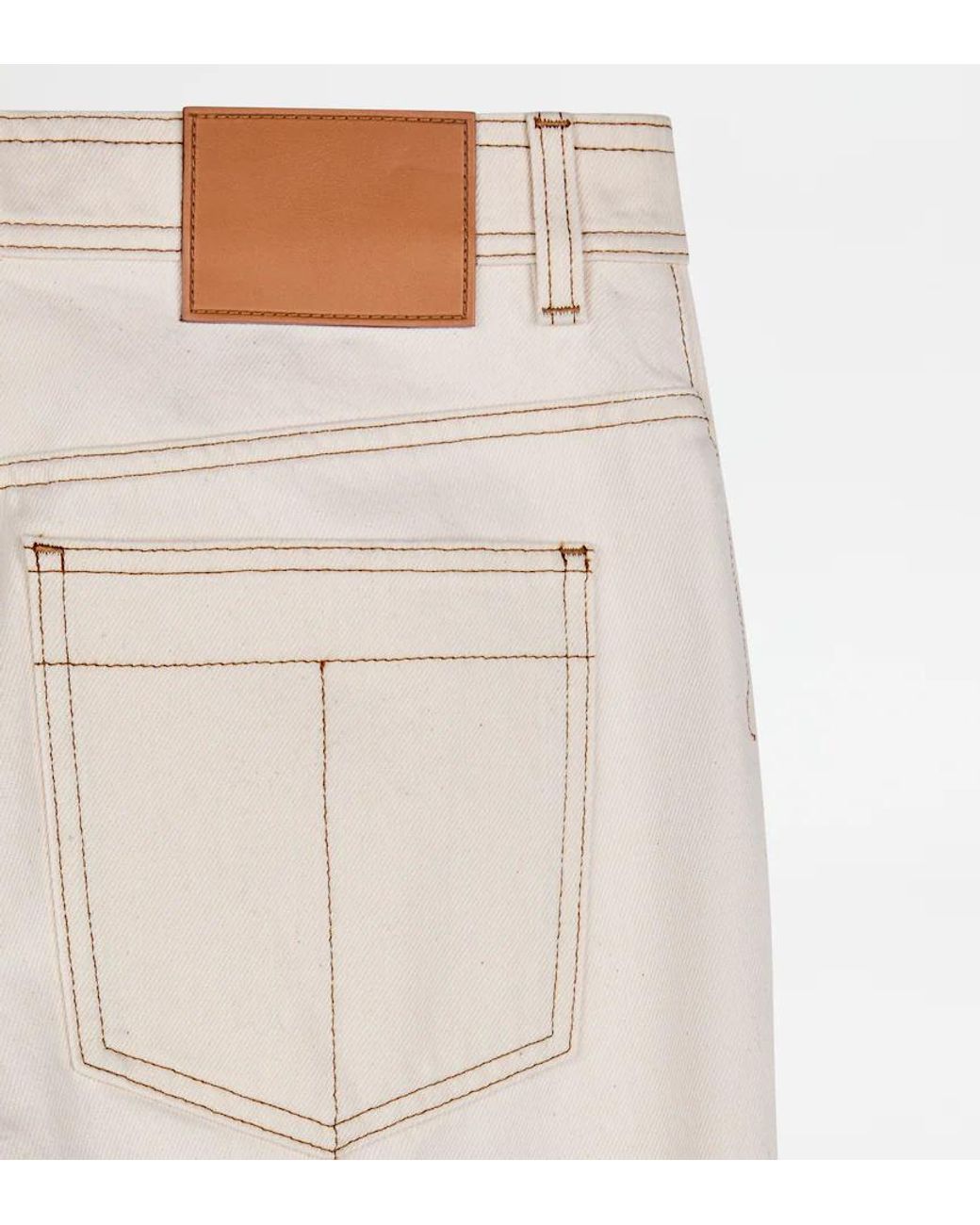 Tod's White Waistband Denim Trousers