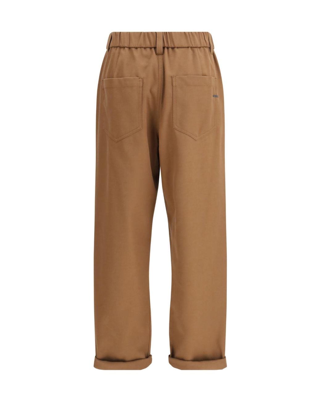 Brunello Cucinelli Gray High-Waisted Straight Leg Trousers
