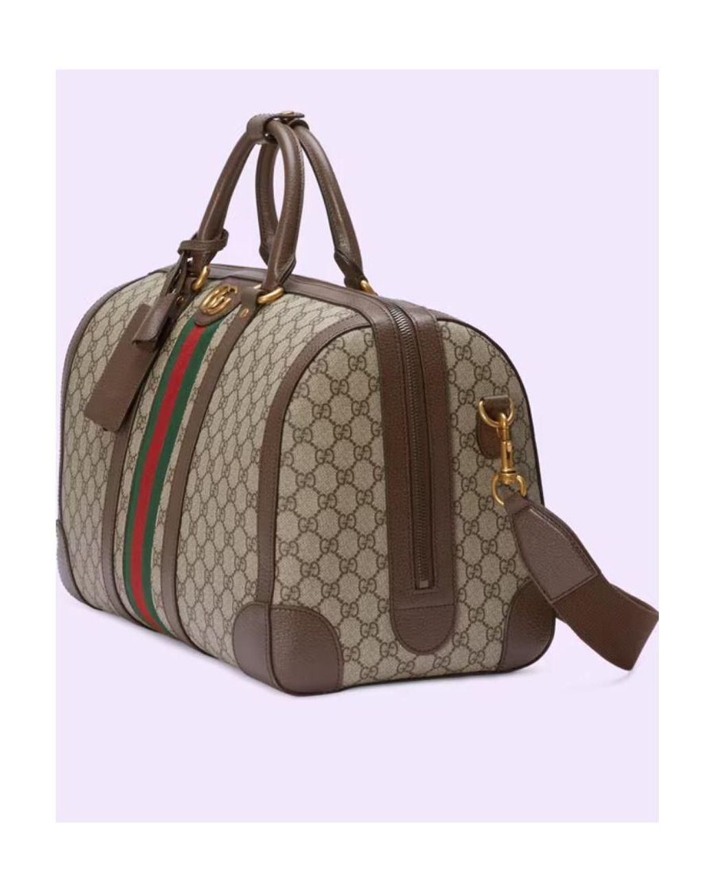 Gucci Brown Savoy Small Zipped Duffle Bag for men
