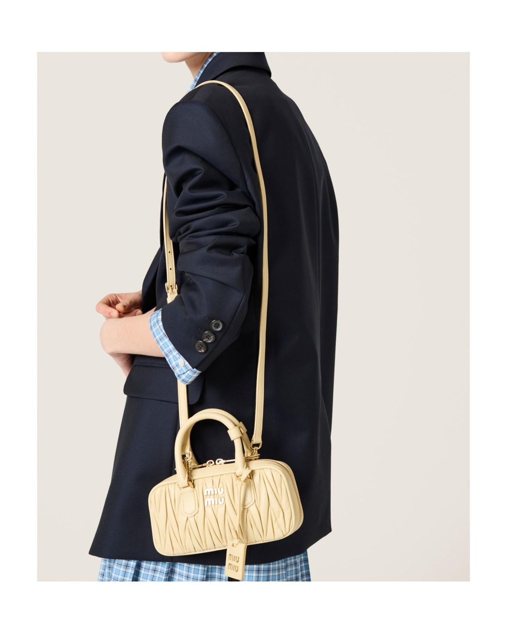 Miu Miu Metallic Arcadie Matelassé Nappa Leather Mini-Bag