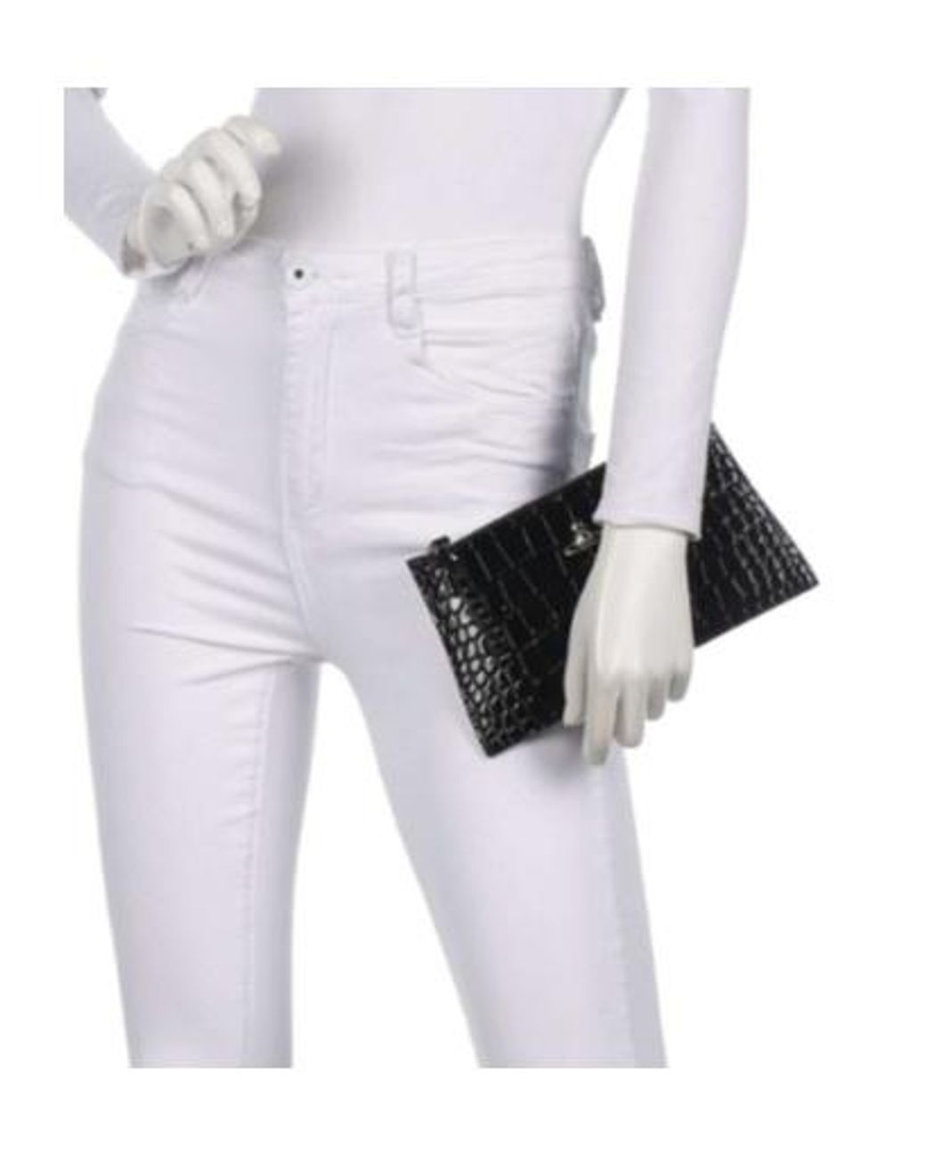 Vivienne Westwood Black Chain Embossed Logo Clutch Bag