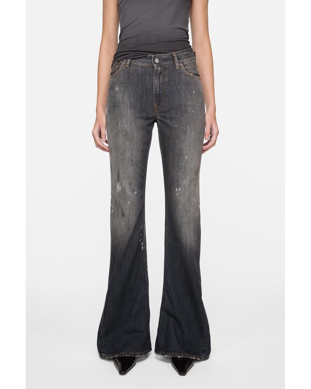 Acne Gray Logo-Patch Jeans