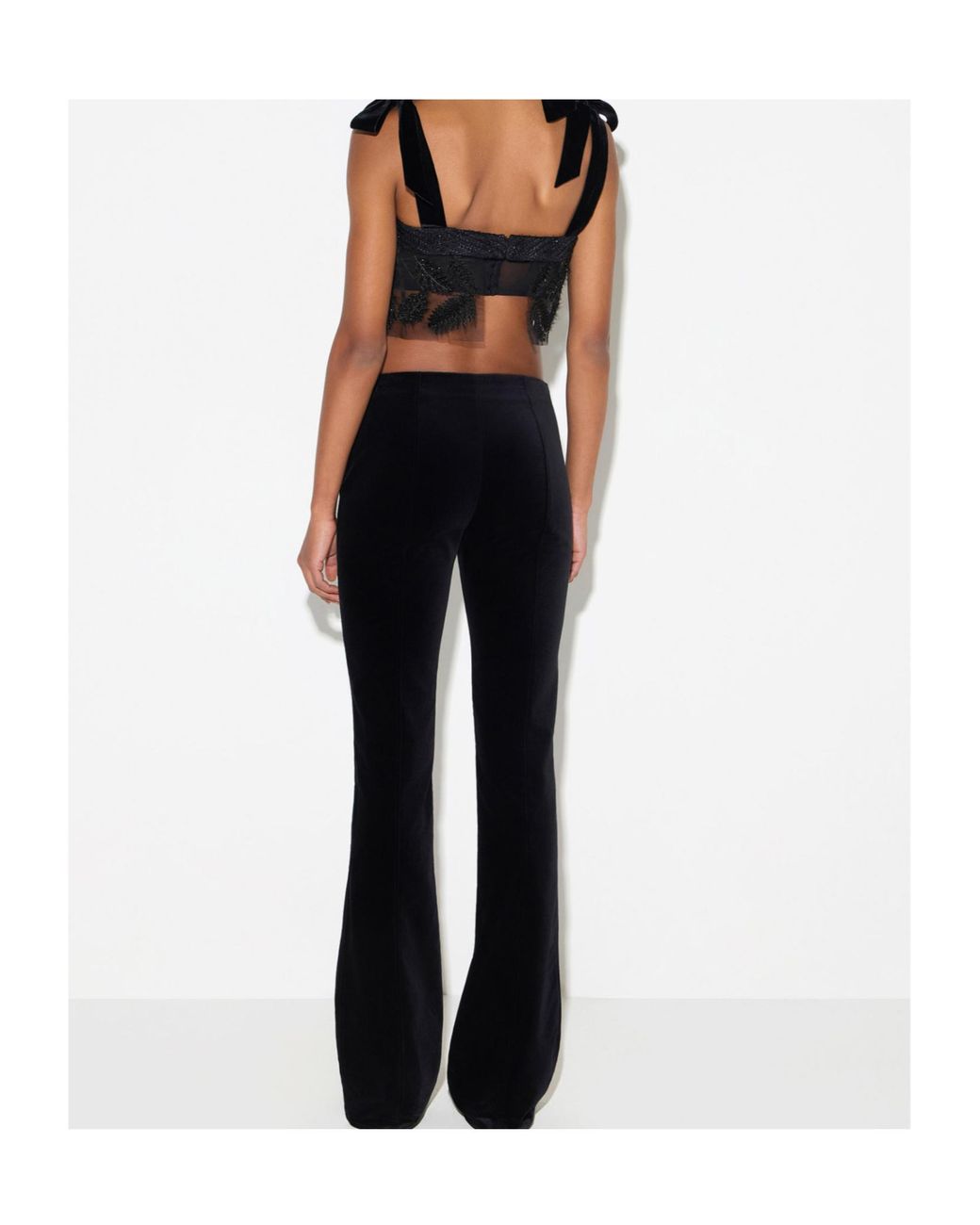 Elisabetta Franchi Black Flared Tailored Pants